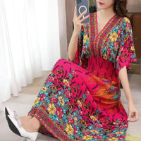 Thumbnail for Large Swing Printed Dress Long Skirt - NettPex