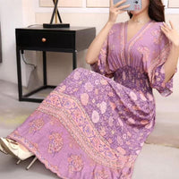 Thumbnail for Large Swing Printed Dress Long Skirt - NettPex