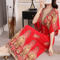 Thumbnail for Large Swing Printed Dress Long Skirt - NettPex