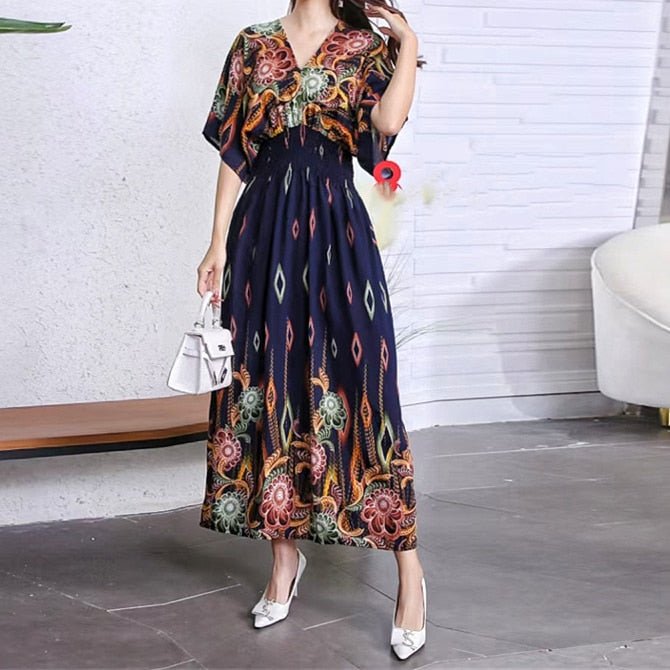 Large Swing Printed Dress Long Skirt - NettPex