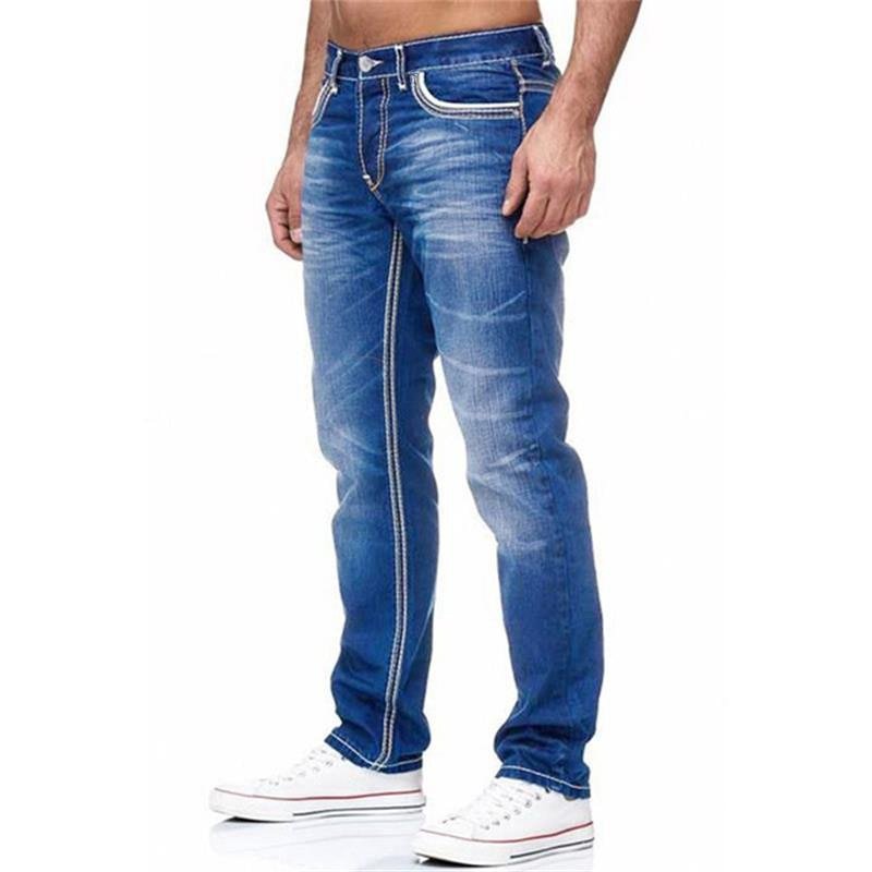 Men Jeans, Stretch Denim Straight Pants Spring Summer - NetPex