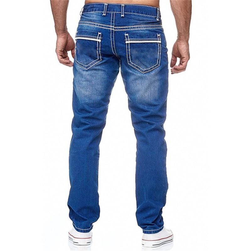 Men Jeans, Stretch Denim Straight Pants Spring Summer - NetPex