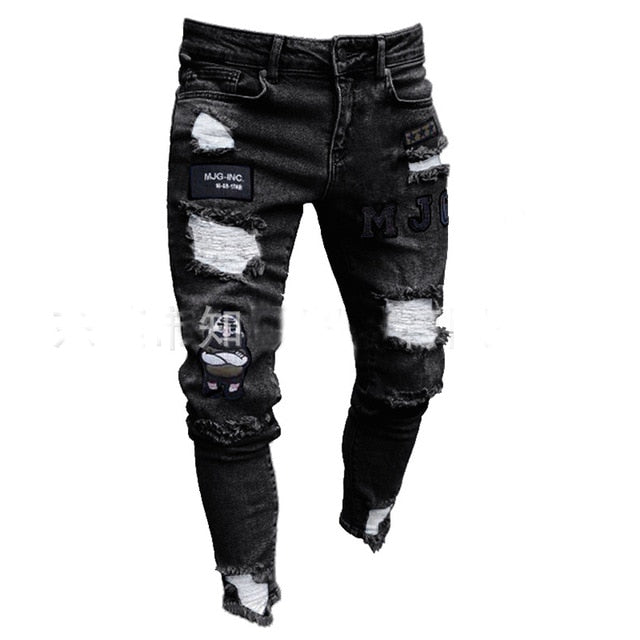 Men Stretchy Ripped Skinny Jeans - NetPex