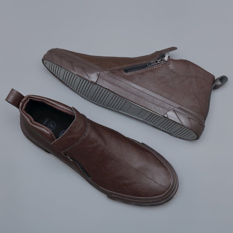 Men Vulcanized Leather Loafer Shoes - NetPex