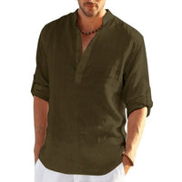 Thumbnail for Men's Linen Long Sleeve Shirt - NetPex