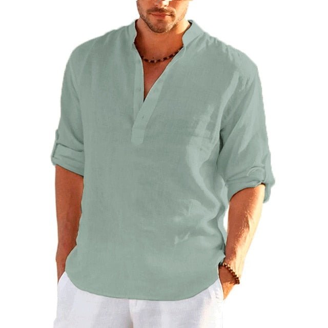 Men's Linen Long Sleeve Shirt - NetPex