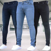 Thumbnail for Mens Pants Retro Washing Zipper Stretch Jeans - NetPex