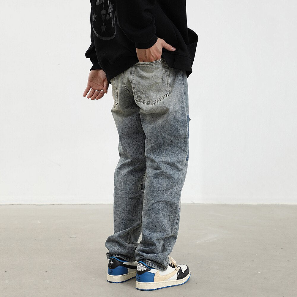 Men's Ripped Retro Loose Jeans - NetPex