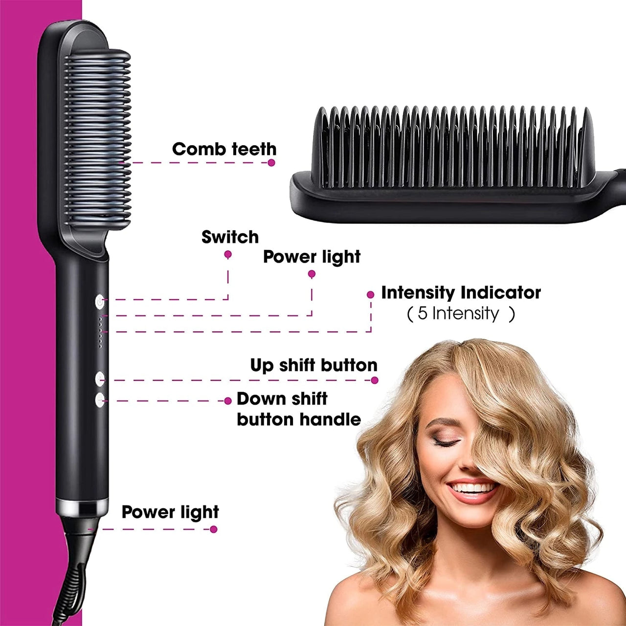 Multi-speed Curling Iron Hairbrush - NetPex