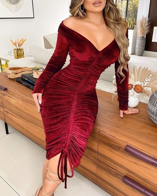 Pencil Velvet Dress - NetPex