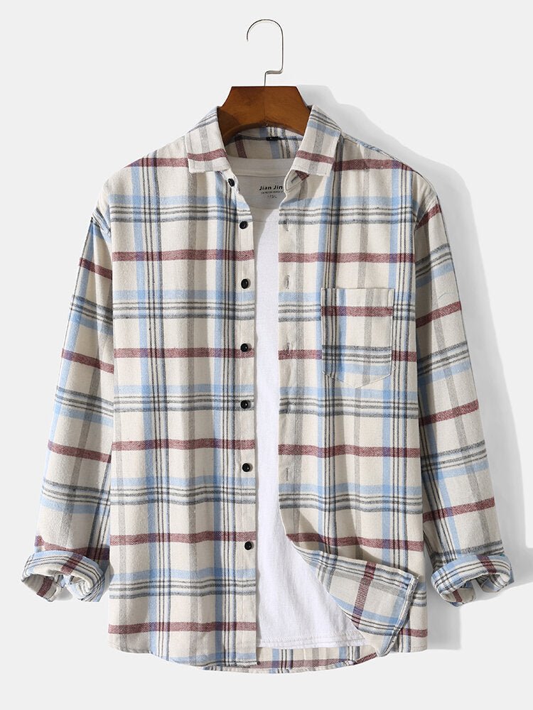 Plato White Plaid Long Sleeve - NetPex