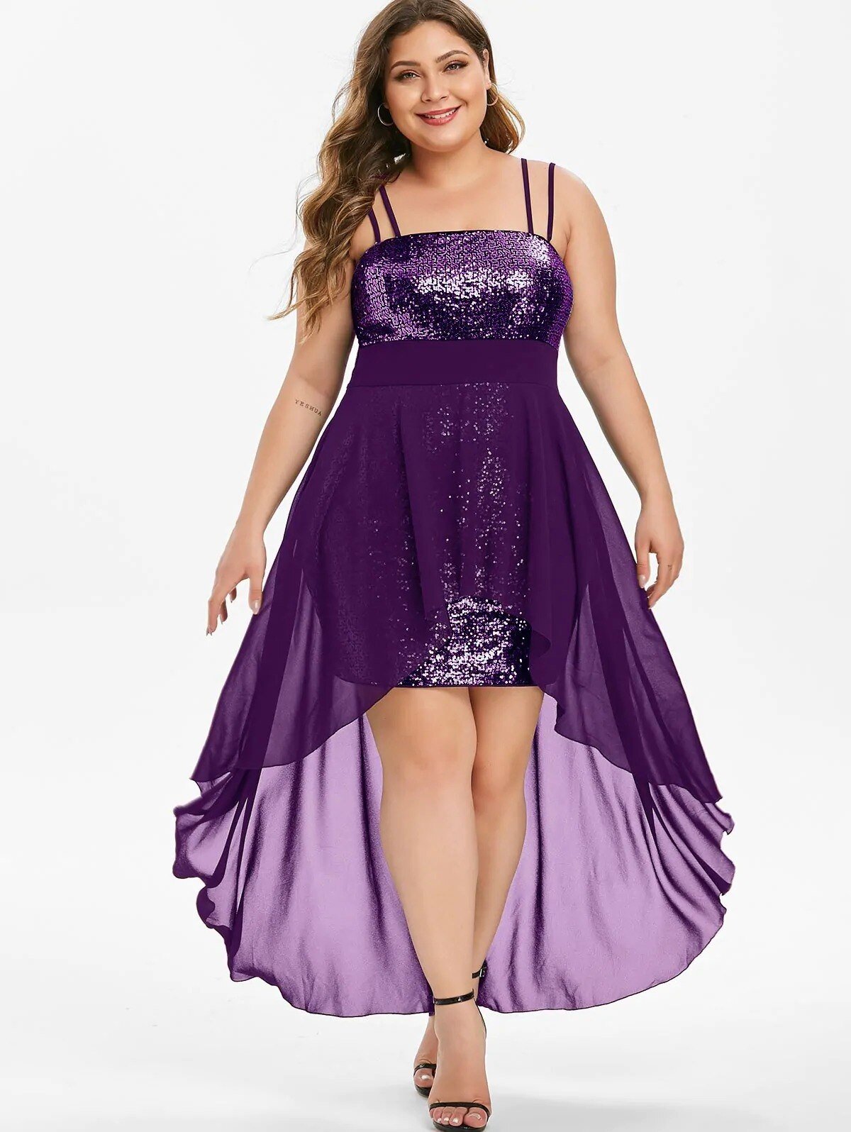 Plus Size Women Clothing - Sequin Sexy High Corset Dresses - NettPex