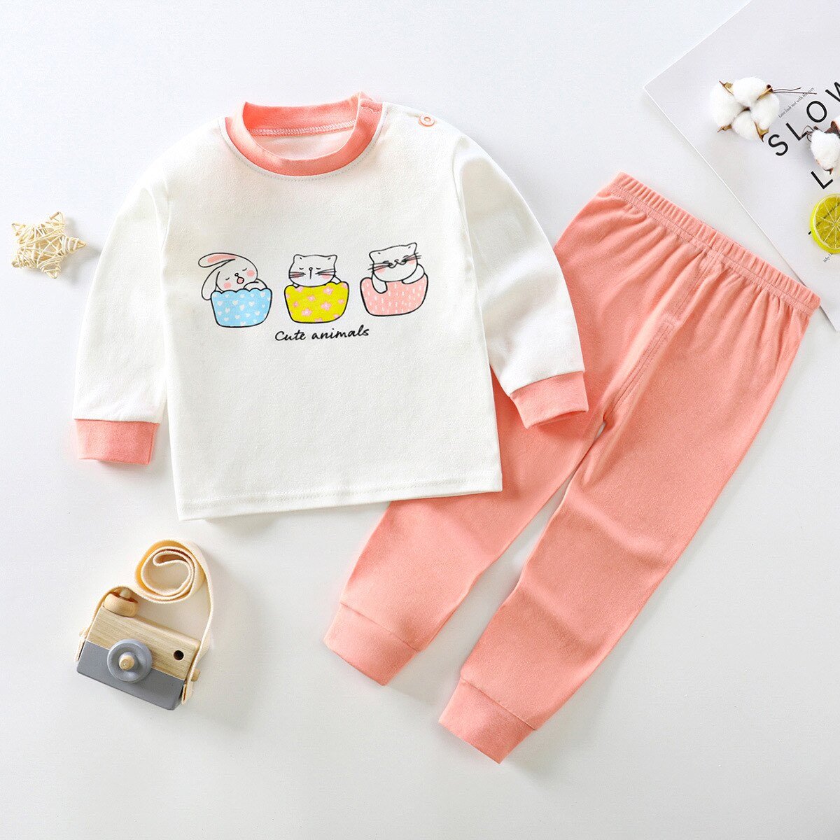 Pure Cotton Kids Pajama Set Baby Boys Girls - NetPex