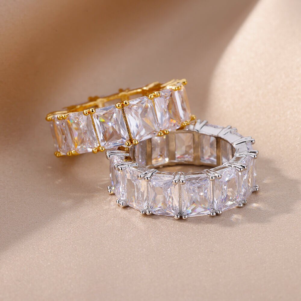 Rectangle Zircon Rings - NetPex