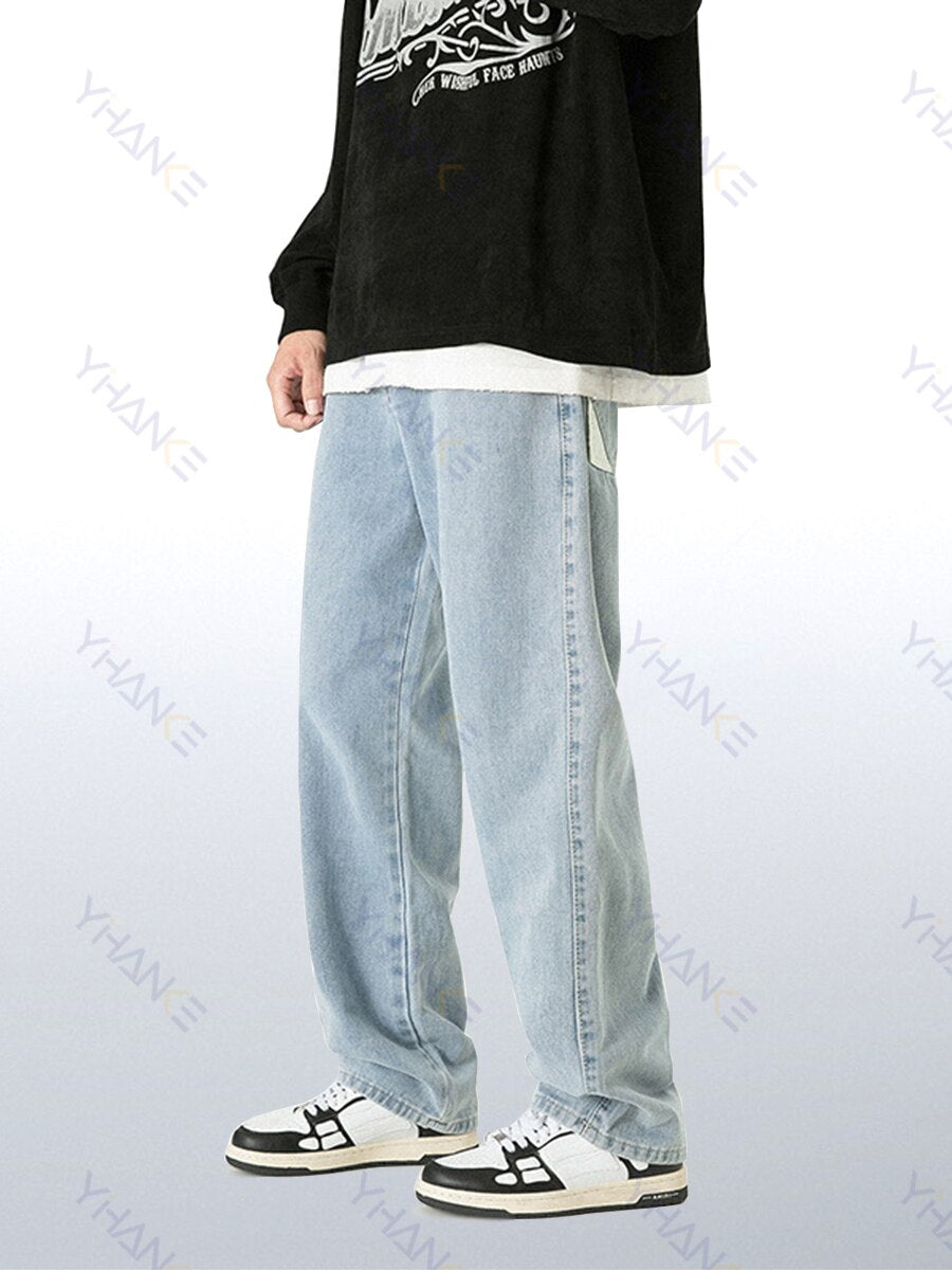 Retro Loose Straight Wide Leg Pants - NetPex