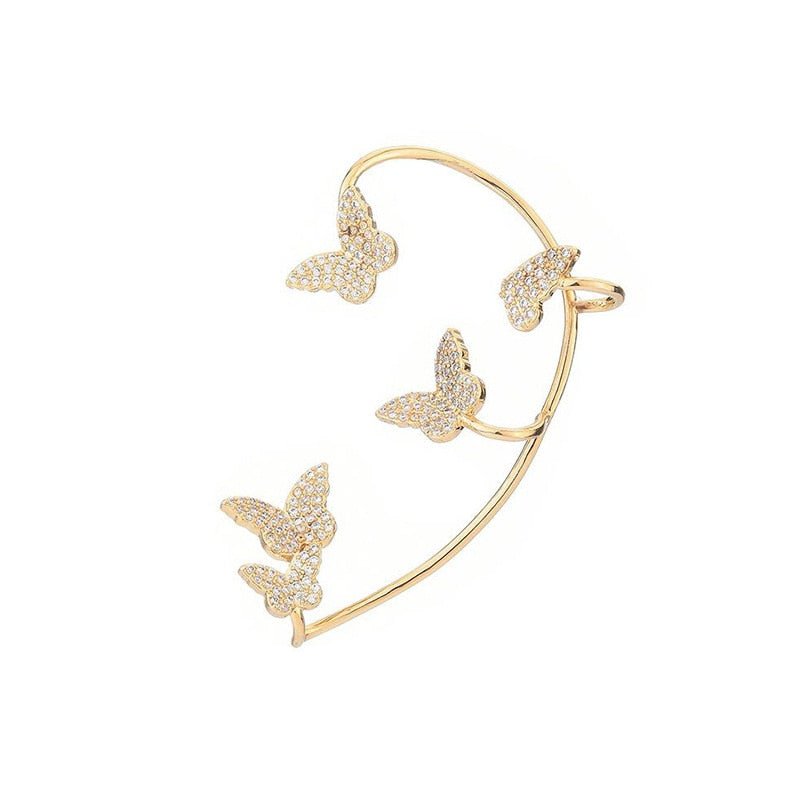 Shining Zircon Butterfly Ear Cuff Earrings for Women - NetPex