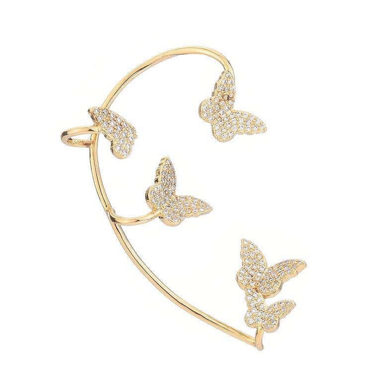 Shining Zircon Butterfly Ear Cuff Earrings for Women - NetPex