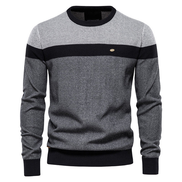 Spliced Cotton Men's Sweater - NetPex