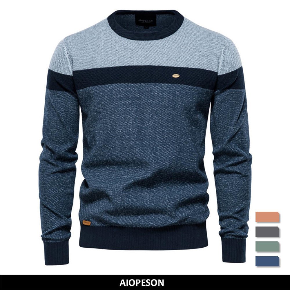 Spliced Cotton Men's Sweater - NetPex