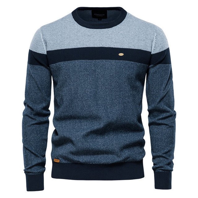 Spliced Cotton Men's Sweater - NetPex