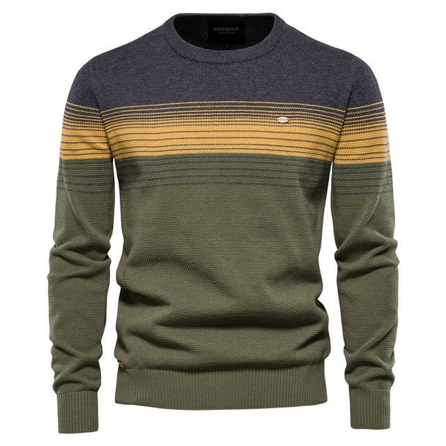 Spliced Cotton Men's Sweater - NetPex