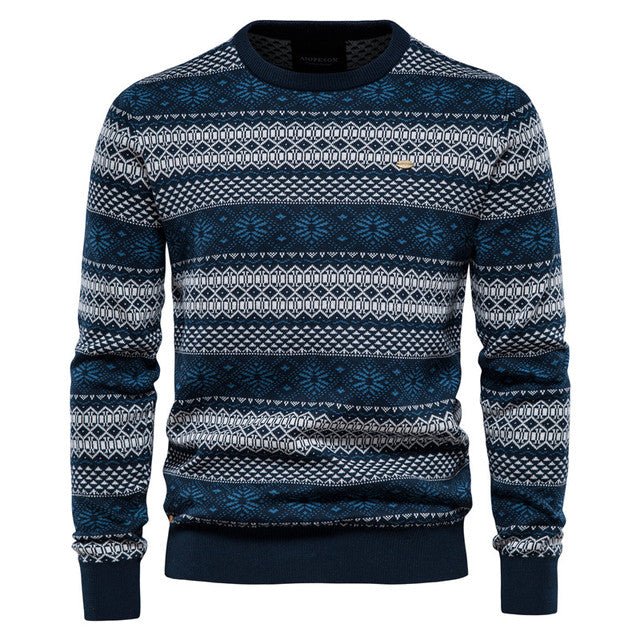 Spliced Cotton Men's Sweater - NetPex