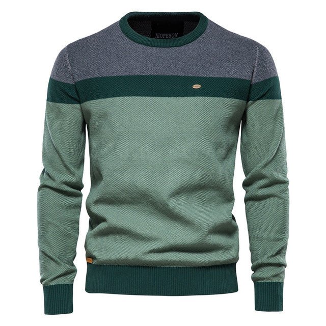 Spliced Cotton Men's Sweater - NetPex