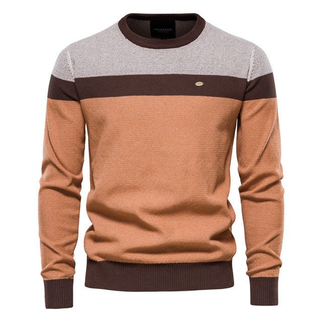 Spliced Cotton Men's Sweater - NetPex
