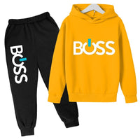 Thumbnail for Print Pullover Long Sleeve Hoodie Tops+Pants,,Boys Girls Casual Fashion, Tracksuit 4-14 Years Children's Clothes - NetPex