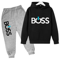 Thumbnail for Print Pullover Long Sleeve Hoodie Tops+Pants,,Boys Girls Casual Fashion, Tracksuit 4-14 Years Children's Clothes - NetPex