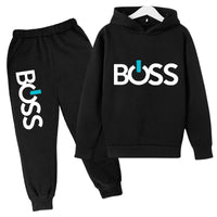 Thumbnail for Print Pullover Long Sleeve Hoodie Tops+Pants,,Boys Girls Casual Fashion, Tracksuit 4-14 Years Children's Clothes - NetPex