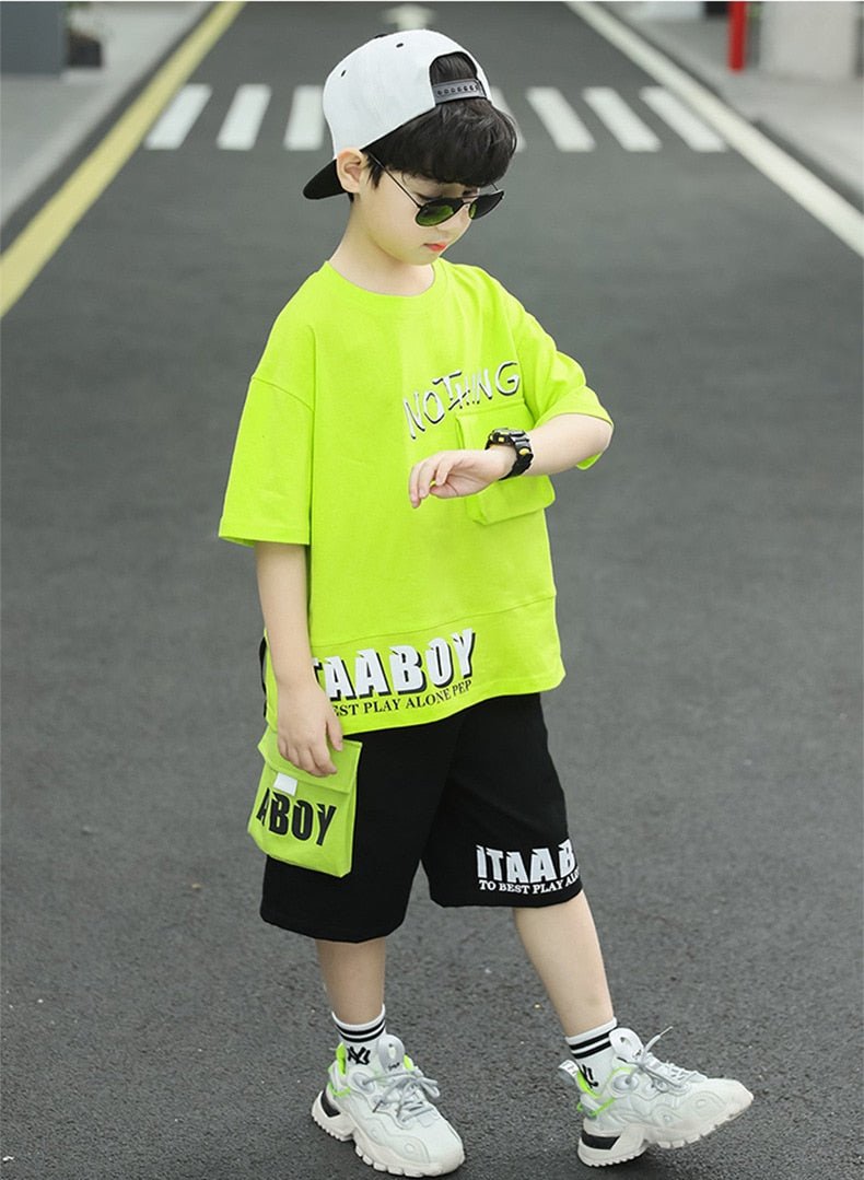 Summer Suit Baby Hip Hop Short Sleeve + Pants - NetPex