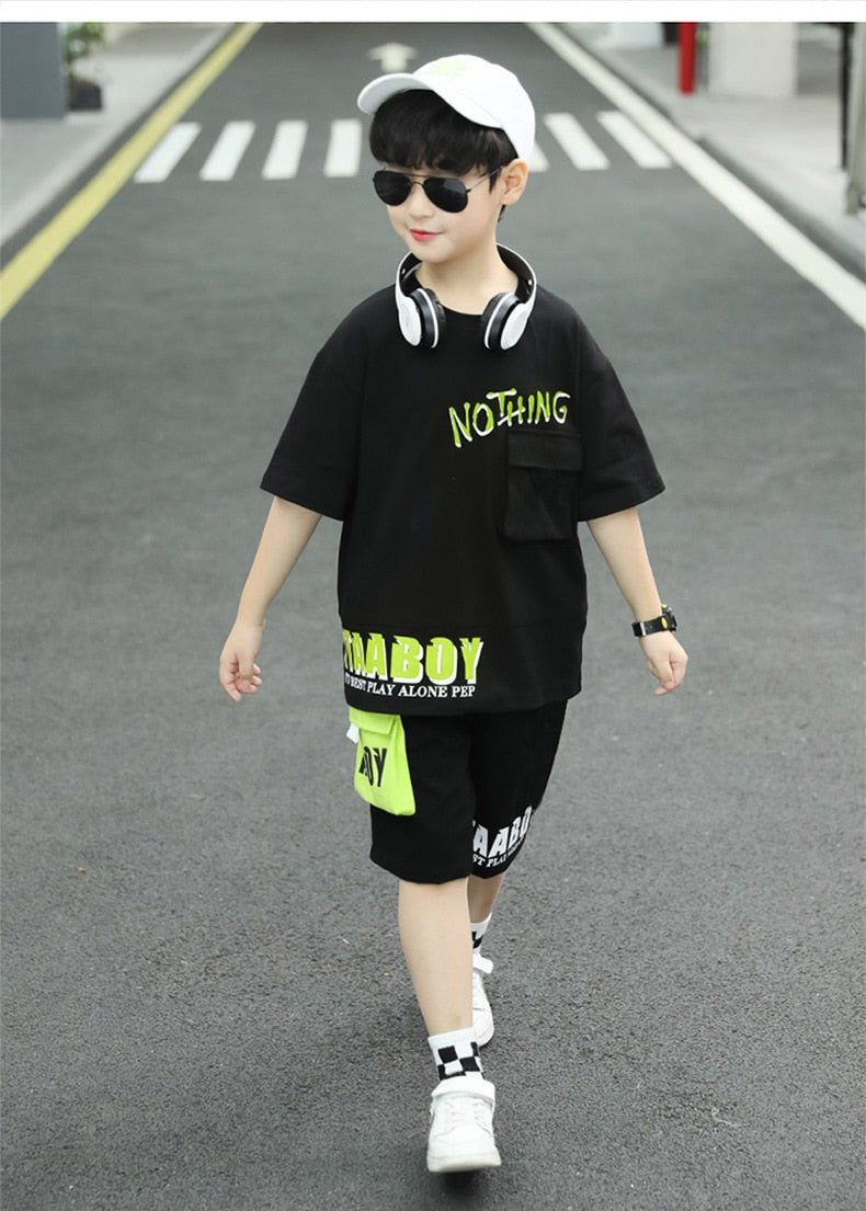 Summer Suit Baby Hip Hop Short Sleeve + Pants - NetPex