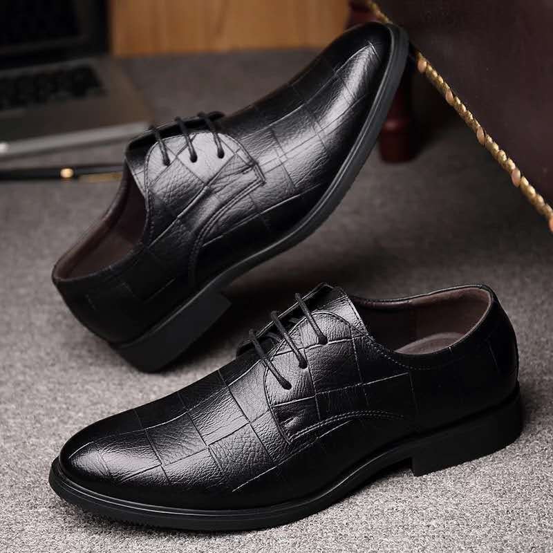 Thick-soled Laced Up Mens Shoes - NetPex