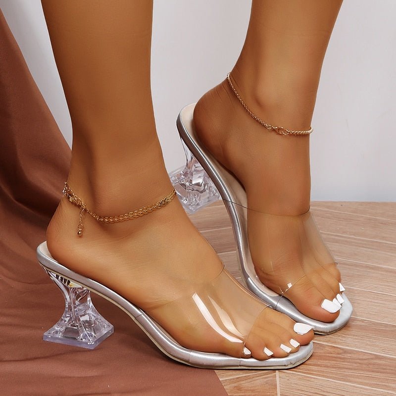 Transparent Heels Slippers Women Summer - Plus Size - NetPex