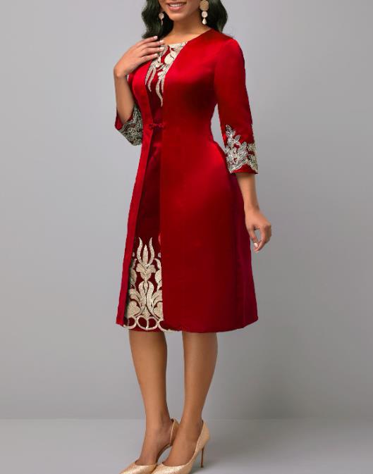 Women's Elegant Dress - Lace Stitching Dres - NettPex